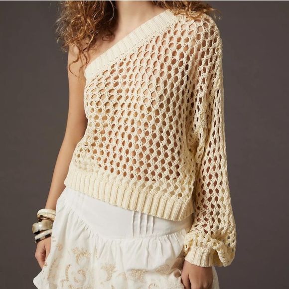 Maeve One-Shoulder Crochet Layer NWOT (#7) - Picture 2 of 3